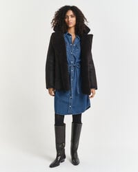 Vestido vaquero con manga abullonada