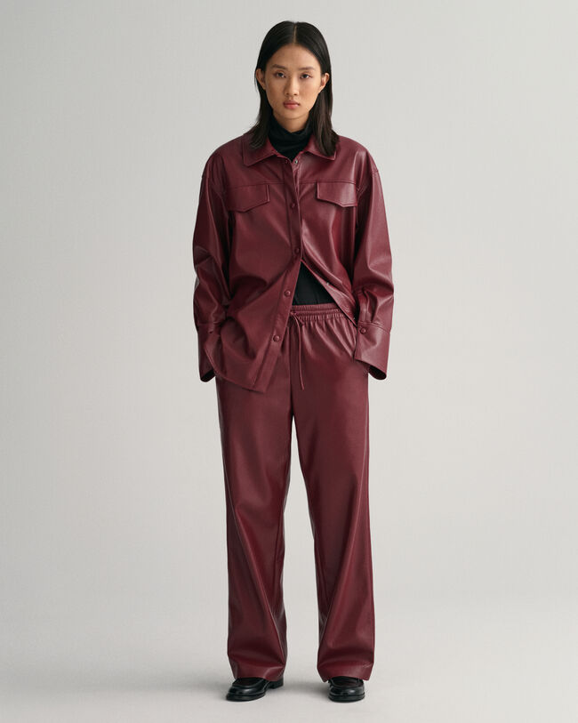 Pantalones Relaxed Fit Pull-On de piel sintética