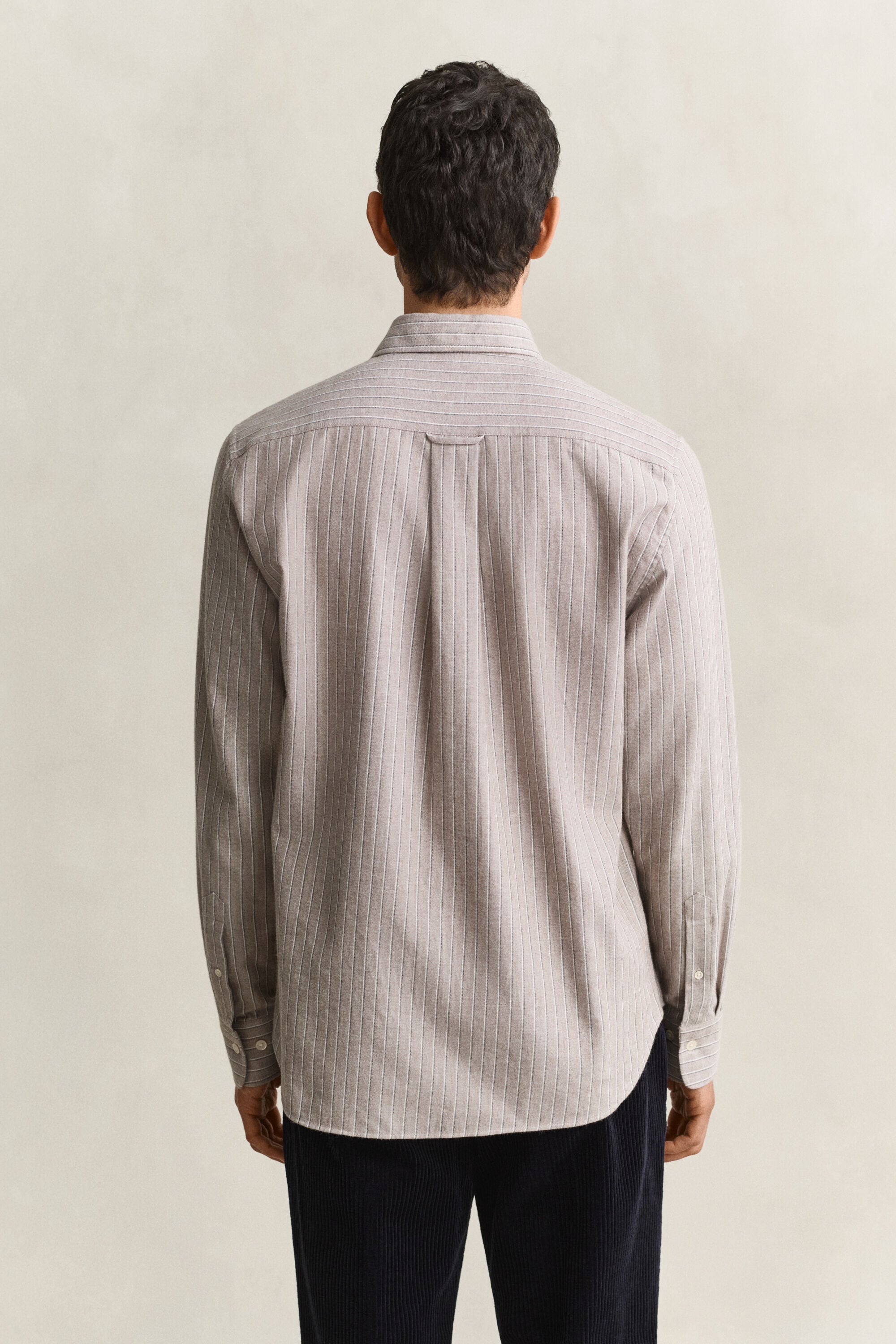 Camisa de franela jaspeada a rayas