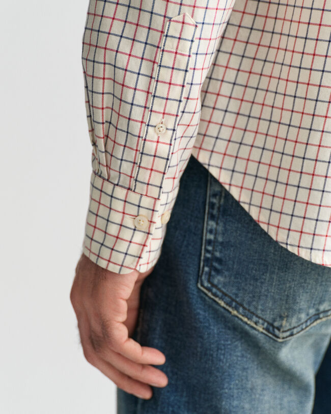 Camisa Regular Fit de sarga a cuadros Tattersall
