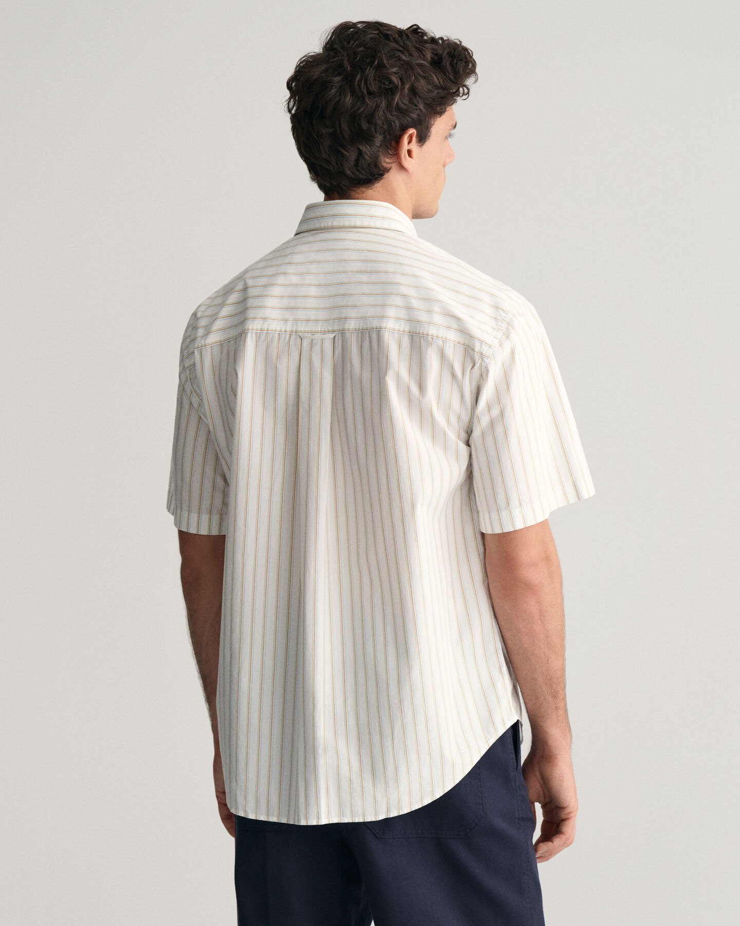 Camisa Relaxed Fit de manga corta Heritage Poplin a rayas
