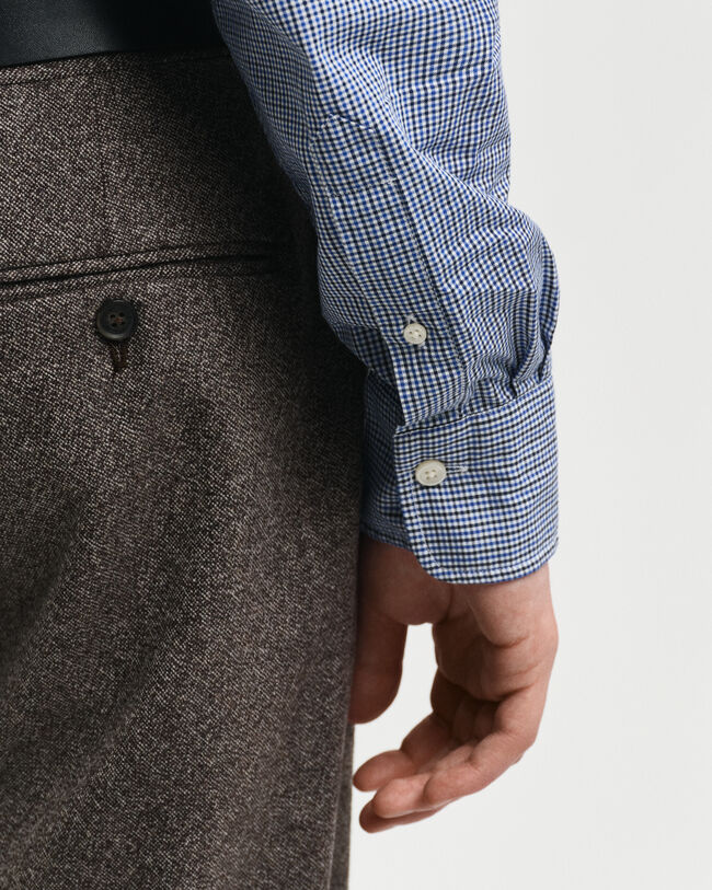 Camisa Regular Fit de popelina con microestampado de cuadros Vichy