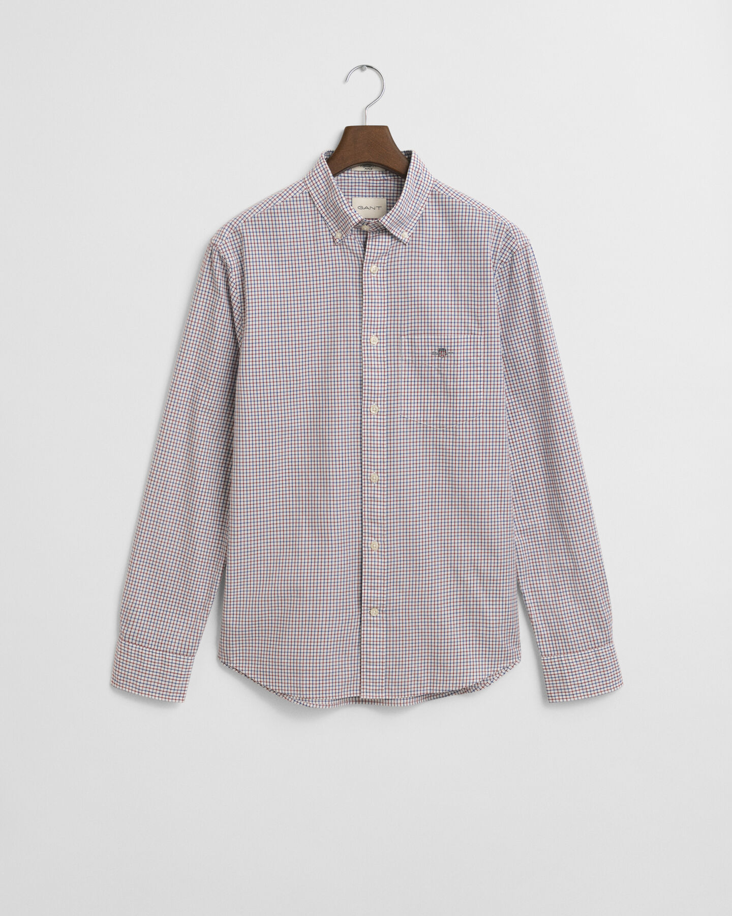 Camisa Regular Fit clásica de popelina a cuadros pequeños