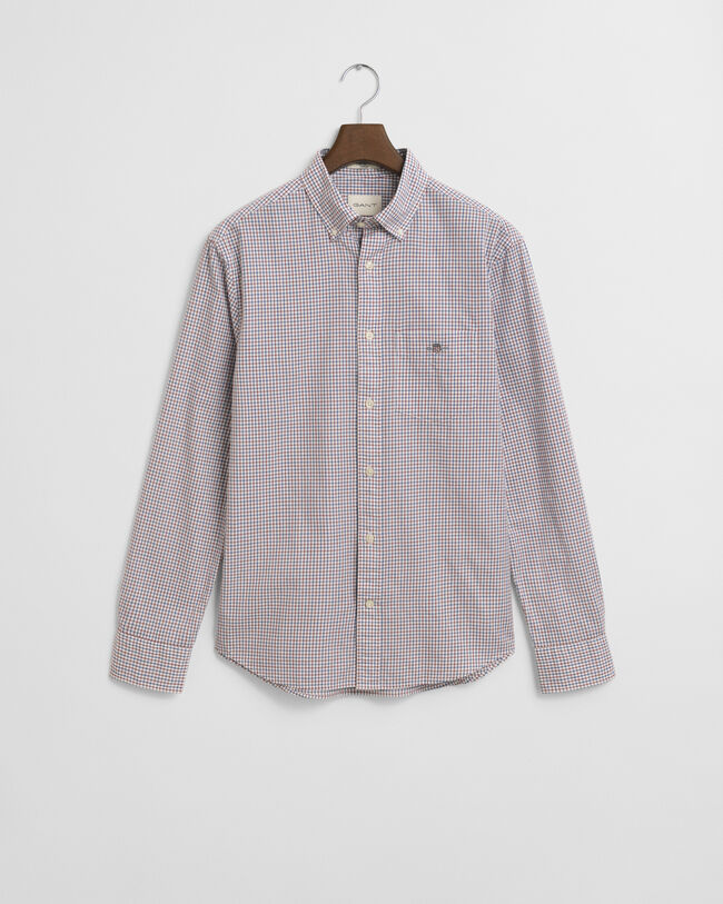 Camisa Regular Fit clásica de popelina a cuadros pequeños