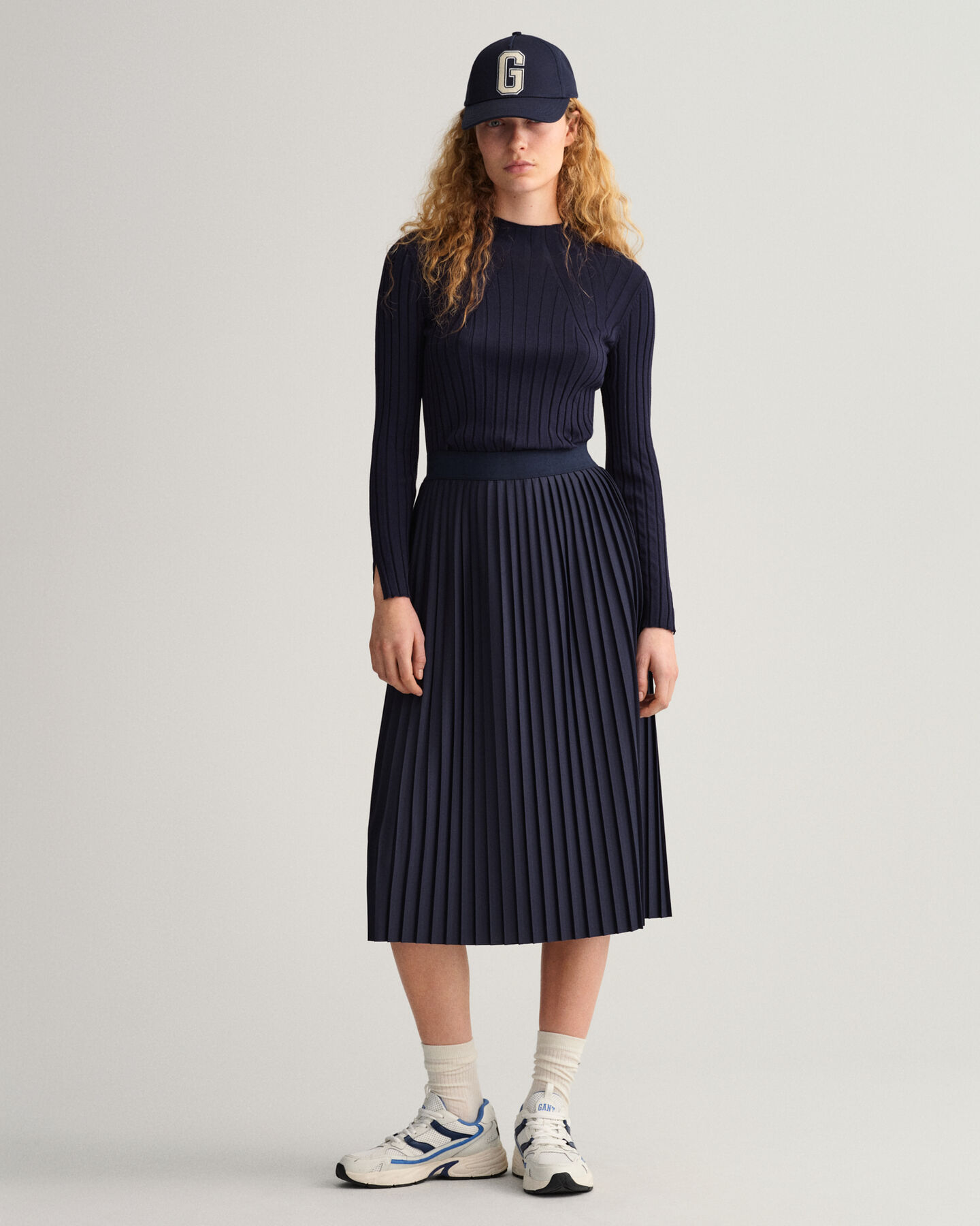 Falda plisada de punto