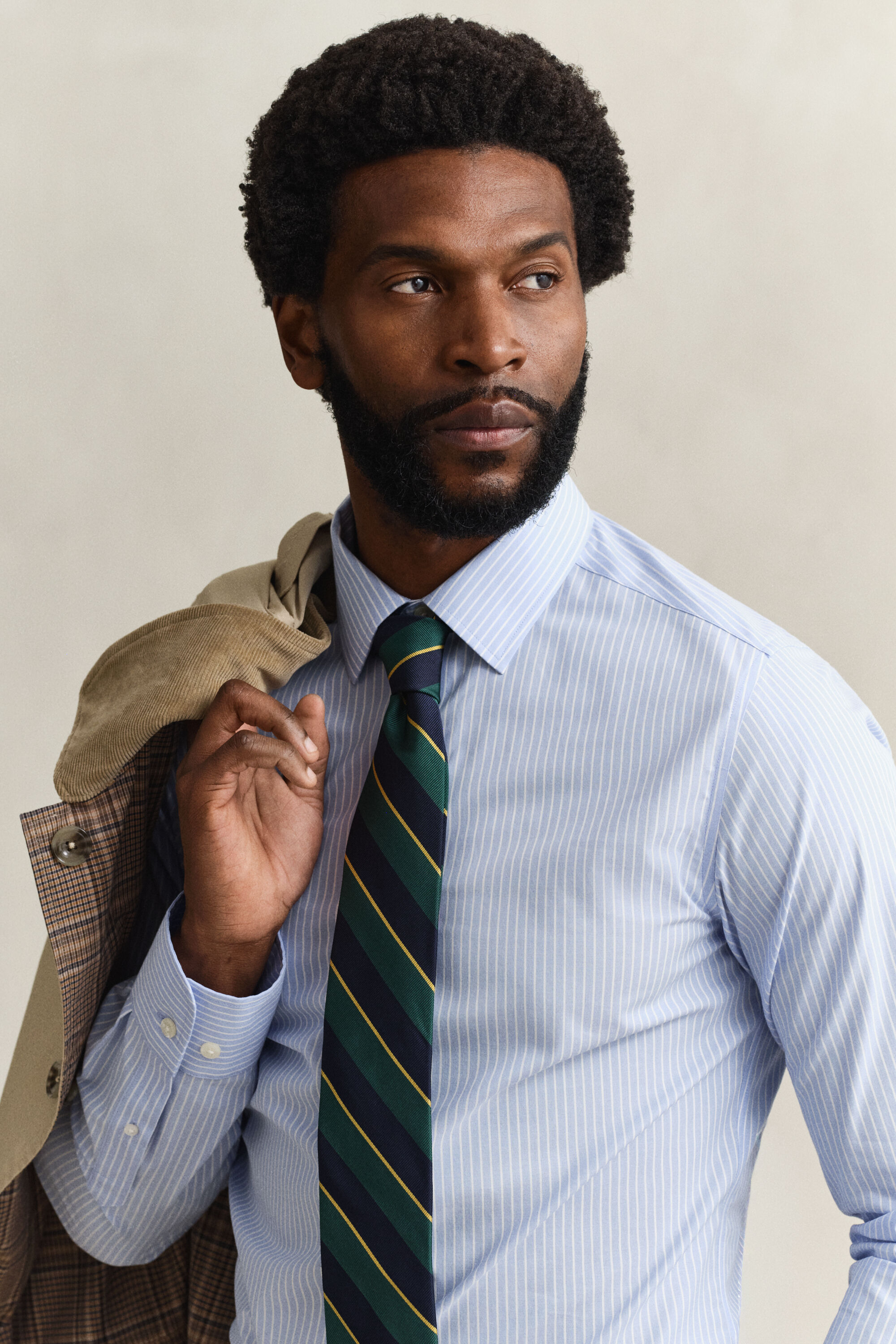 Camisa de popelina elástica a rayas