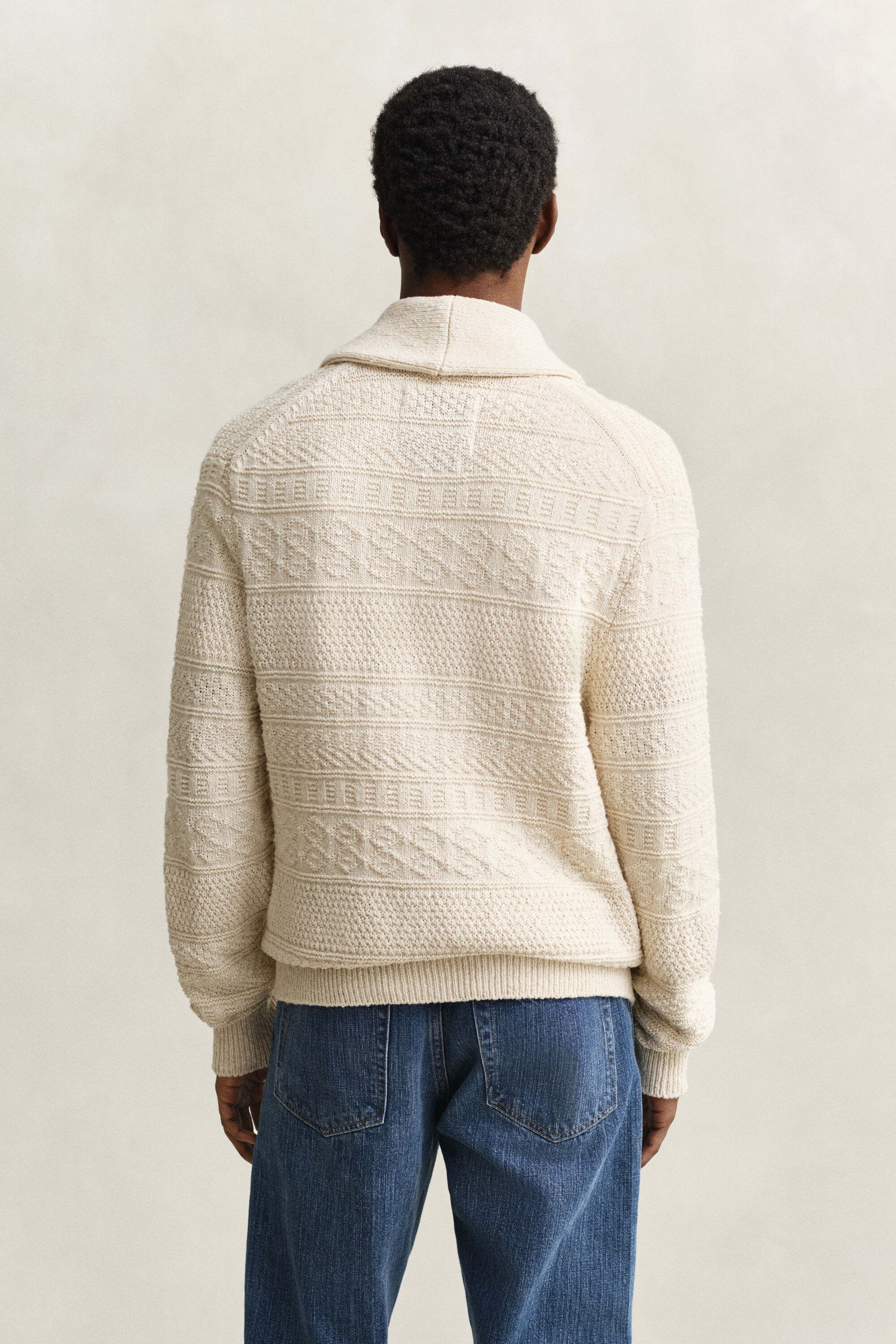 Cárdigan en mezcla de algodón con textura