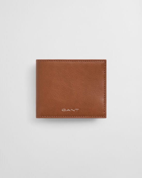 Cartera plegable de piel