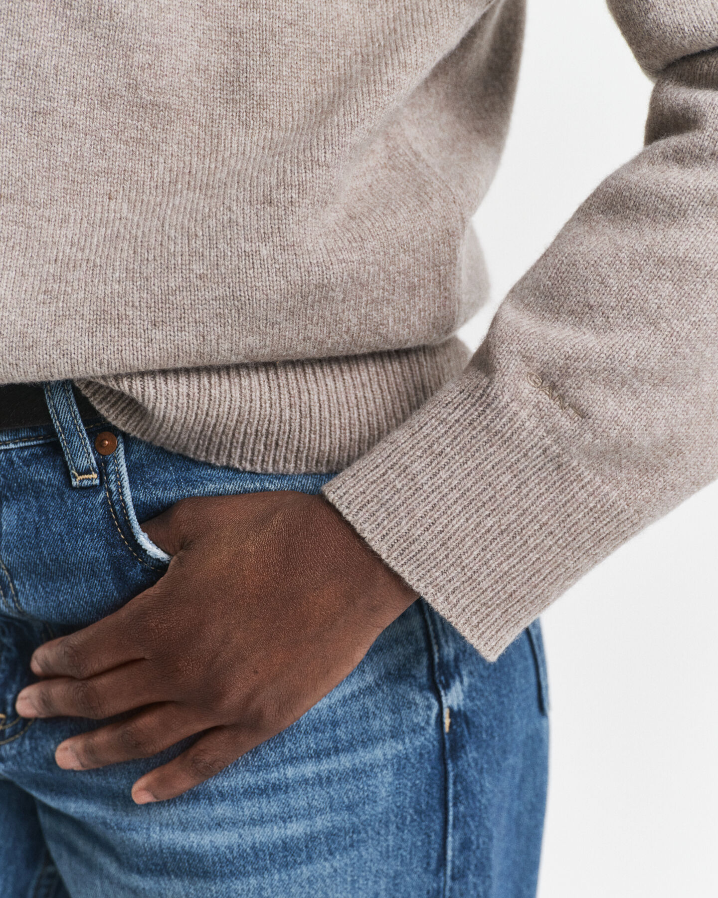 Rugger de punto en mezcla de lana y cachemir