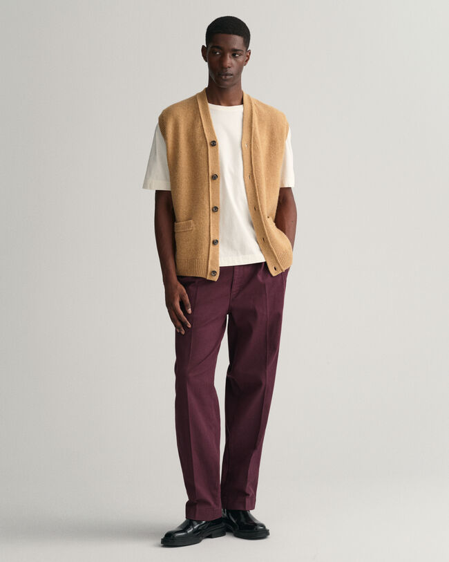 Chaleco abotonado de lana suave