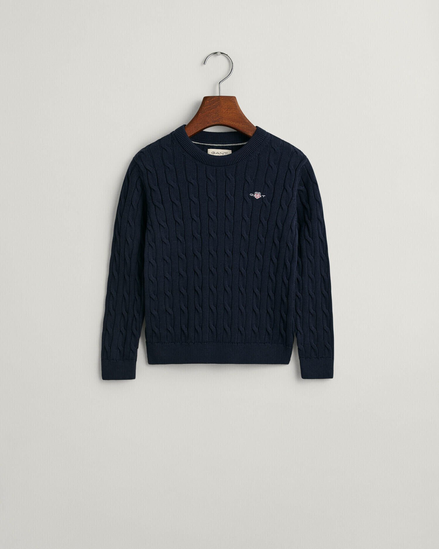 Jersey de cuello redondo y punto de ochos en algodón Shield Kids