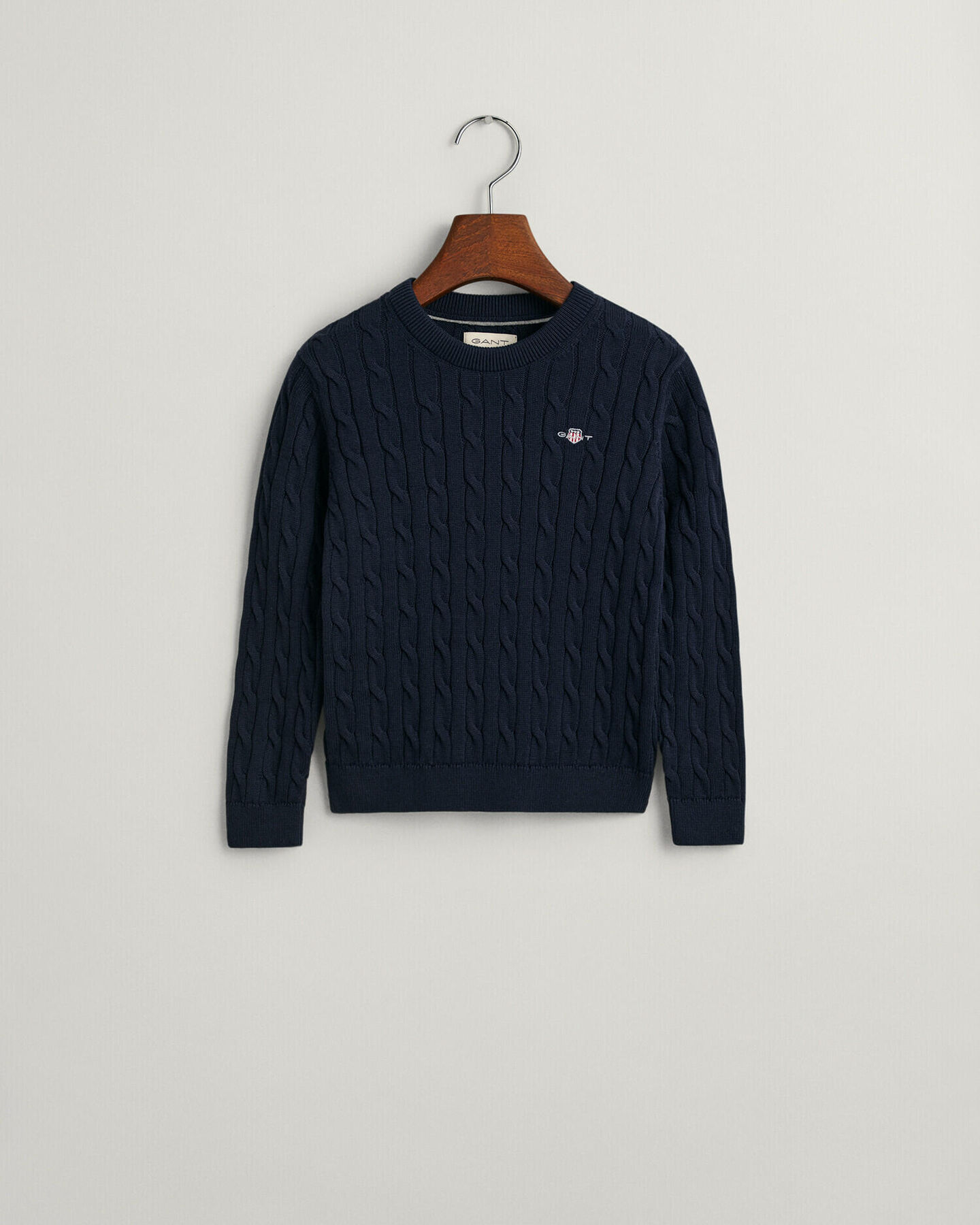 Jersey de cuello redondo y punto de ochos en algodón Shield Kids