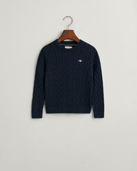 Jersey de cuello redondo y punto de ochos en algodón Shield Kids