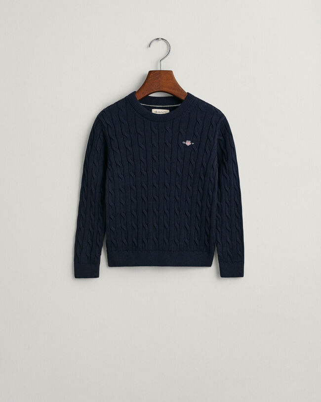 Jersey de cuello redondo y punto de ochos en algodón Shield Kids