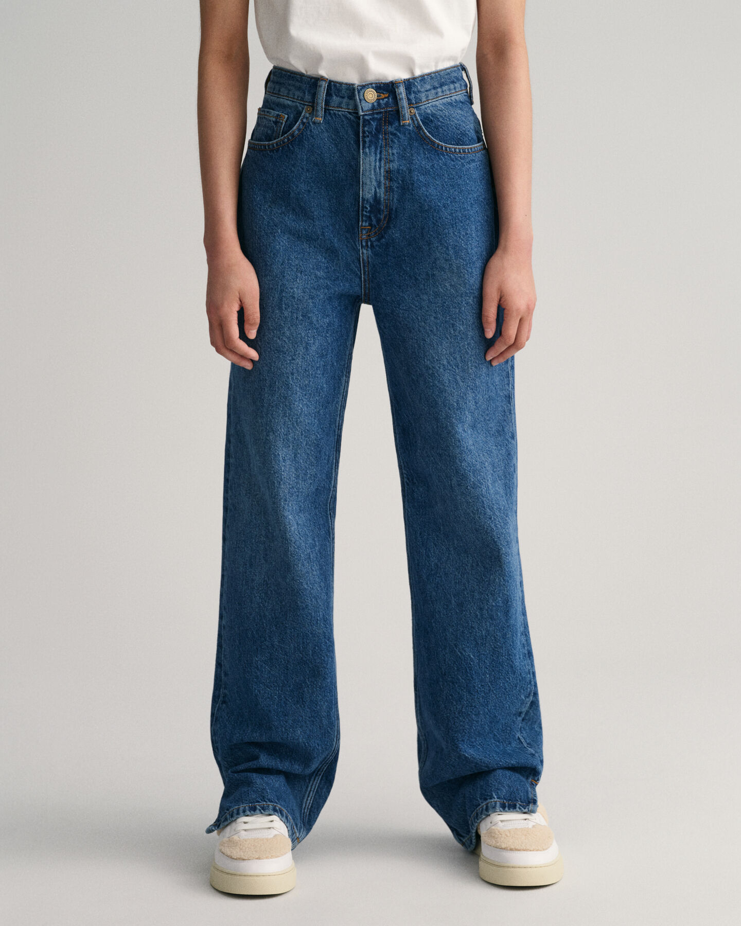 Vaqueros de pernera recta con abertura en el bajo Teen Girls