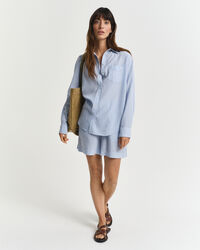 Camisa Relaxed Fit de sirsaca a rayas del mismo tono