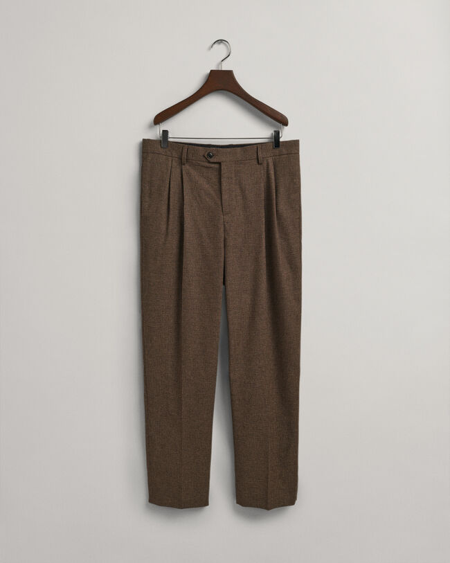 Pantalones de traje con estampado de pata de gallo