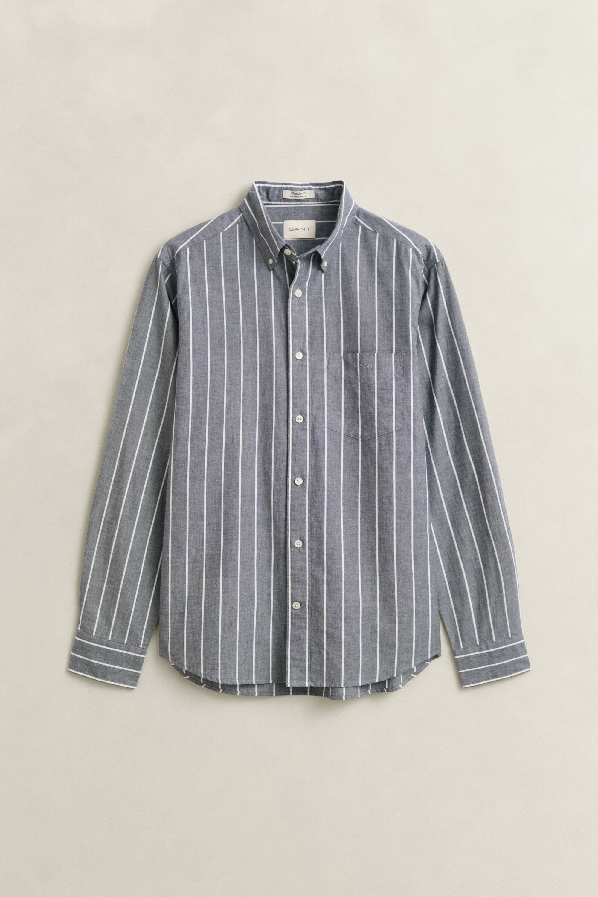 Camisa de popelina jaspeada a rayas