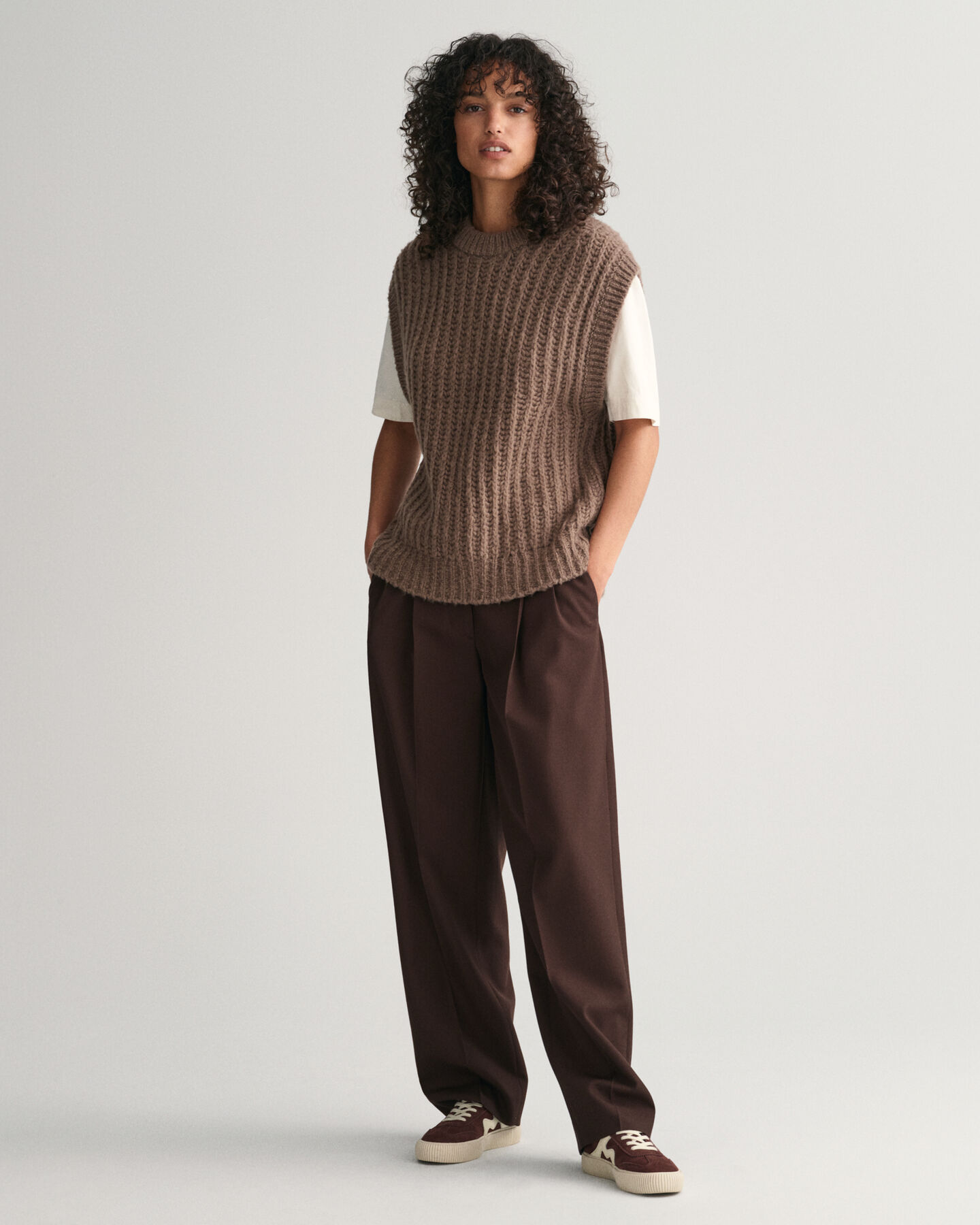 Chaleco de lana acanalada