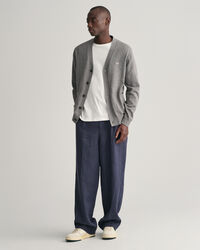 Cárdigan clásico de algodón con cuello de pico