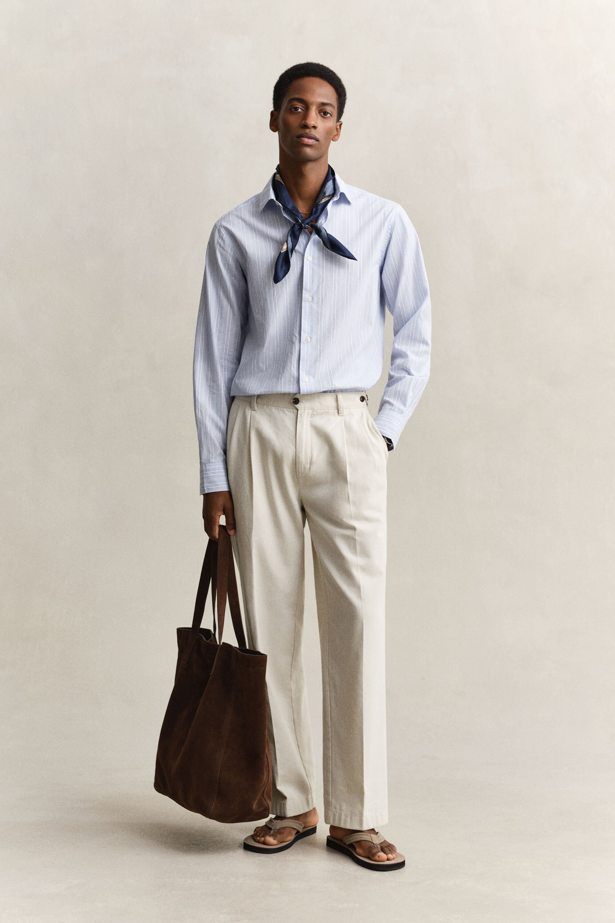 Camisa Regular Fit con textura labrada de rayas