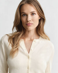 Cárdigan de punto ligero con cuello redondo