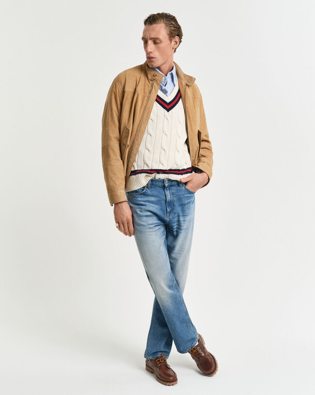 Cazadora Harrington de ante