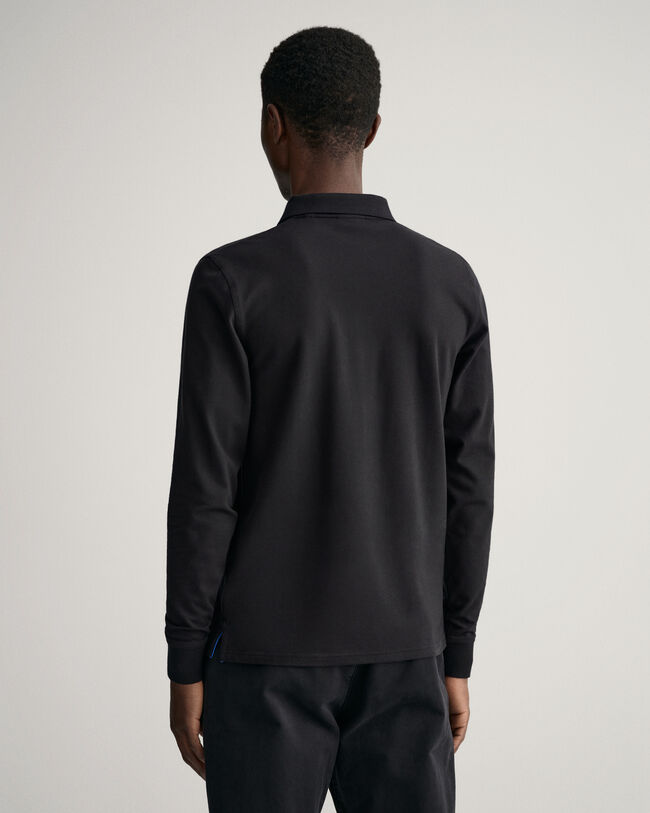 Rugger de piqu&eacute; y manga larga con cuello en contraste