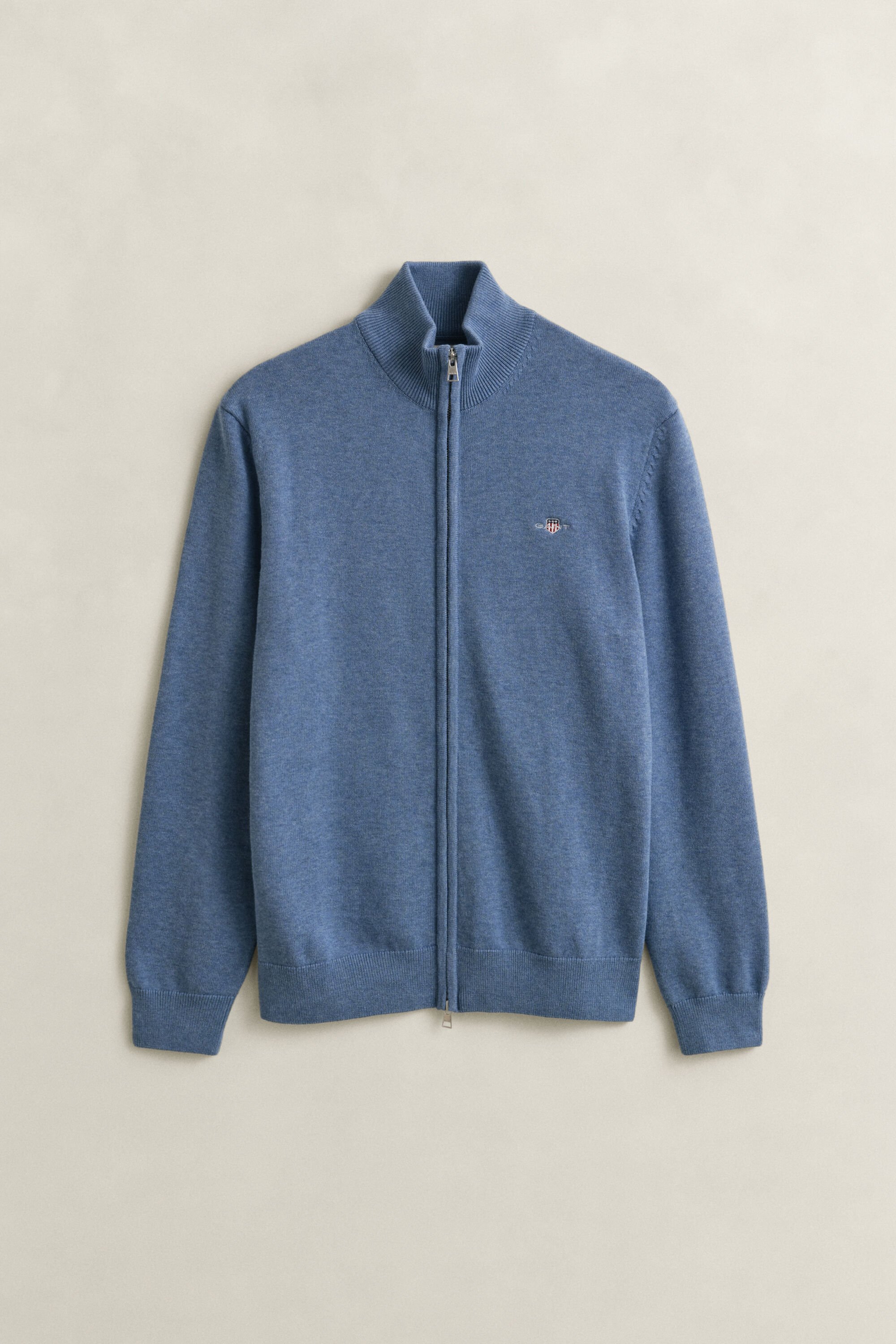 Cárdigan de algodón con cremallera Casual