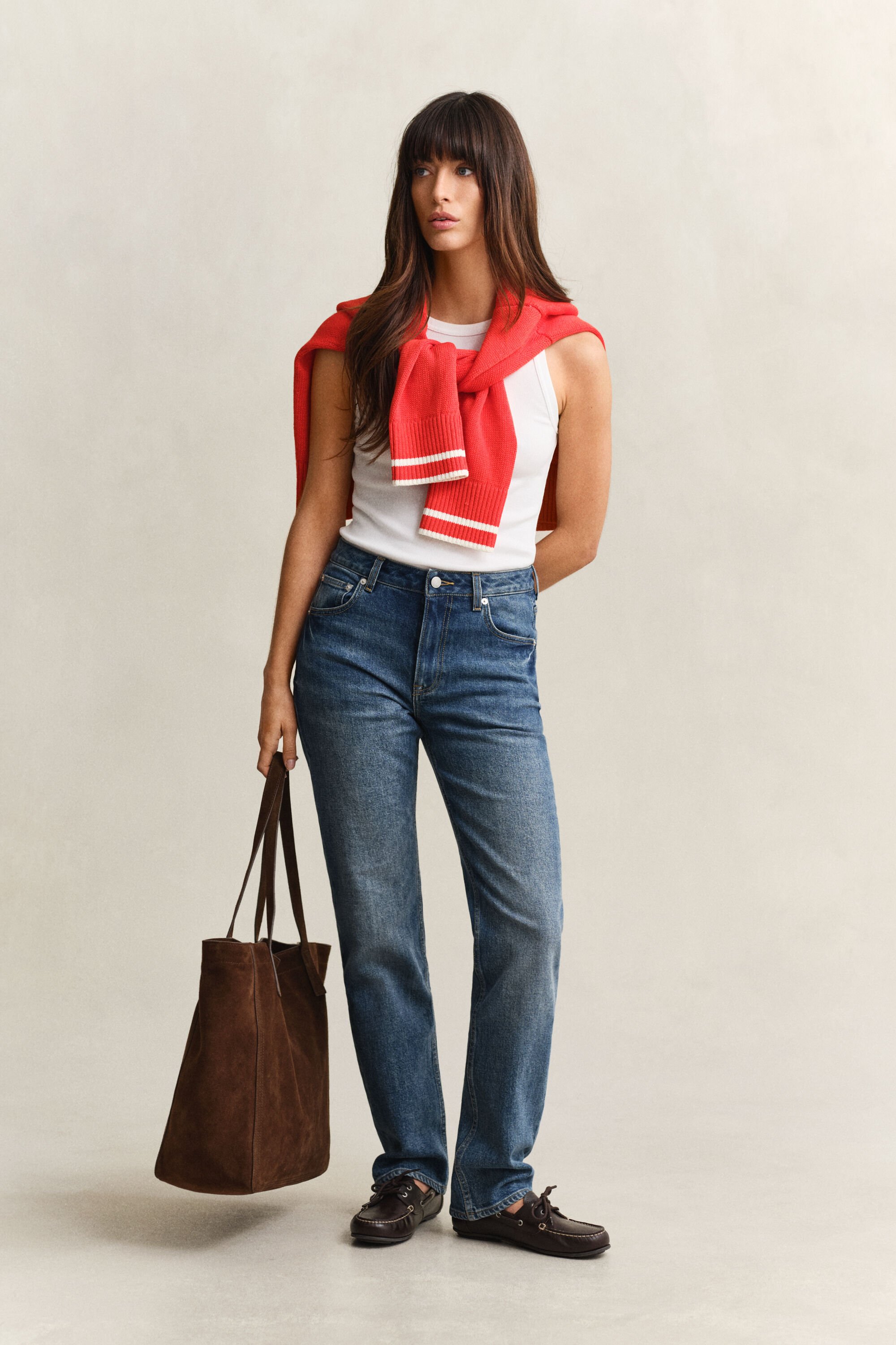 Vaqueros elásticos de pernera recta