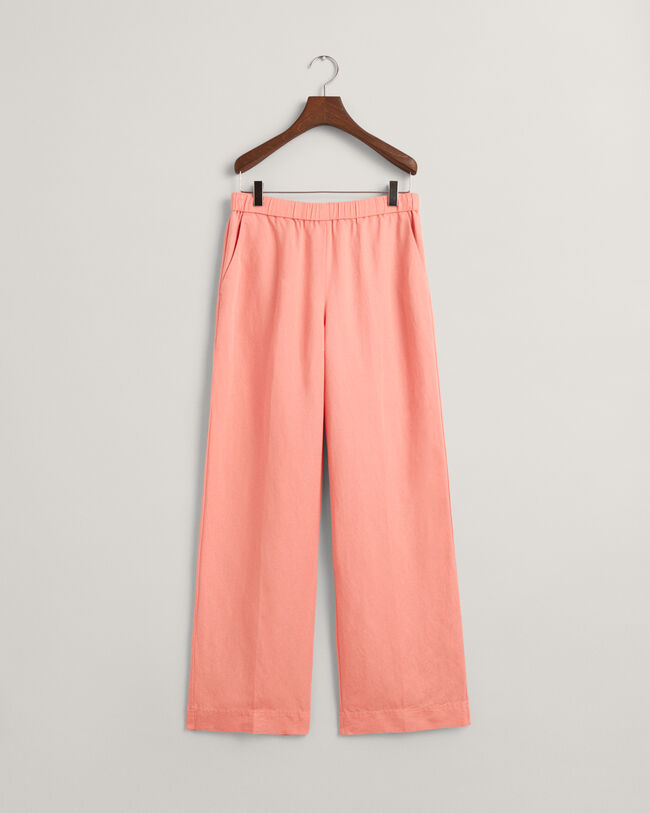 Pantalones Relaxed Fit en mezcla de lino Pull-On
