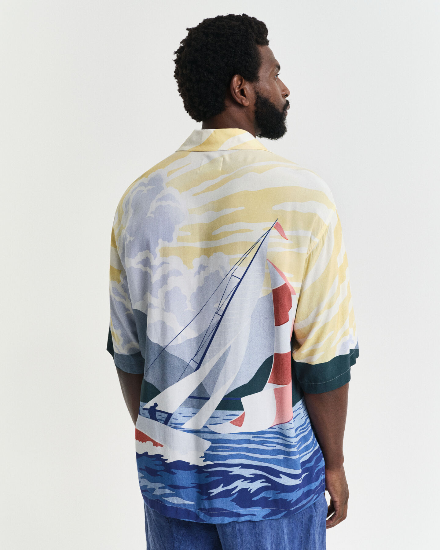 Camisa Relaxed Fit Sailing Scene de manga corta