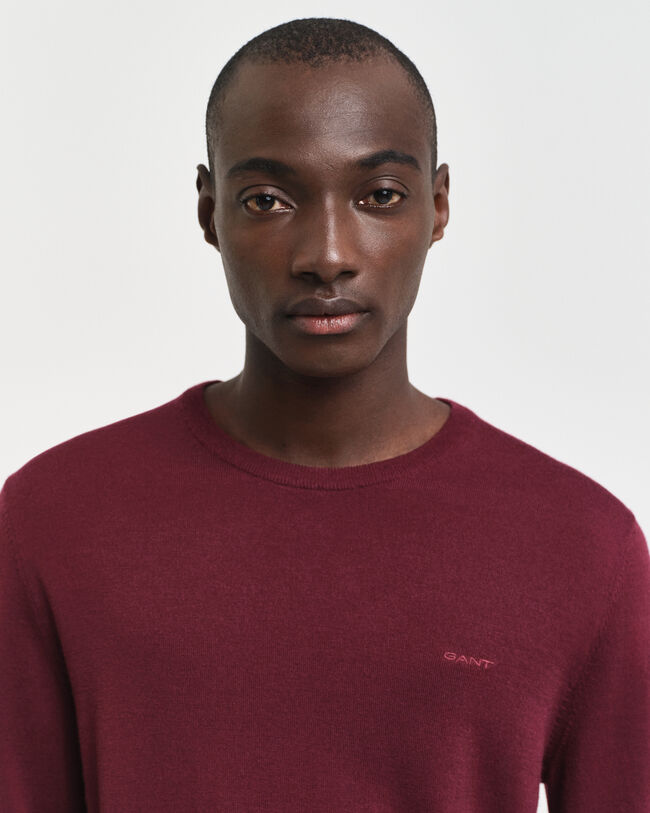 Jersey de cuello redondo en lana merino extrafina