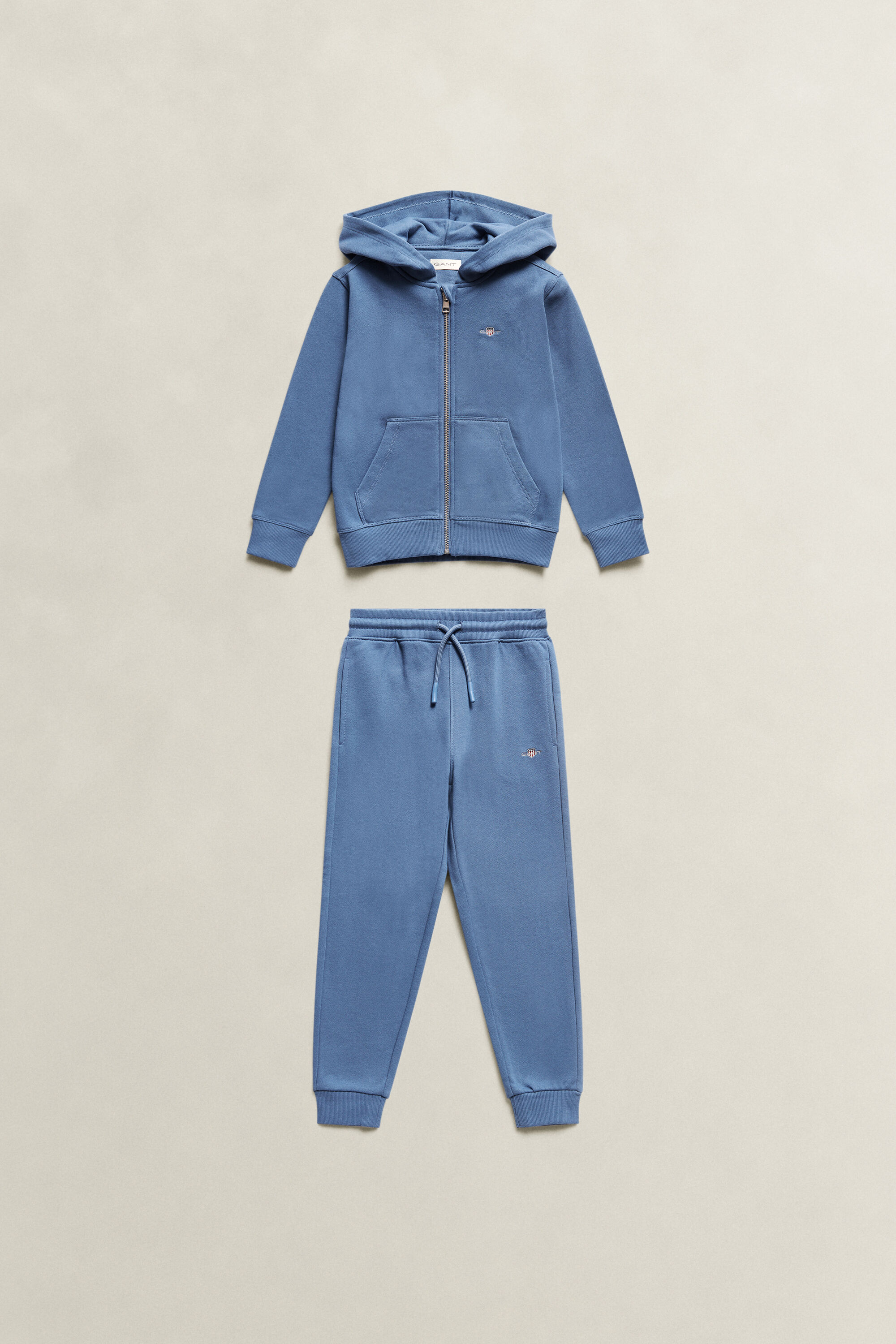 Conjunto de sudadera con capucha y cremallera y pantalones de deporte Shield Boys