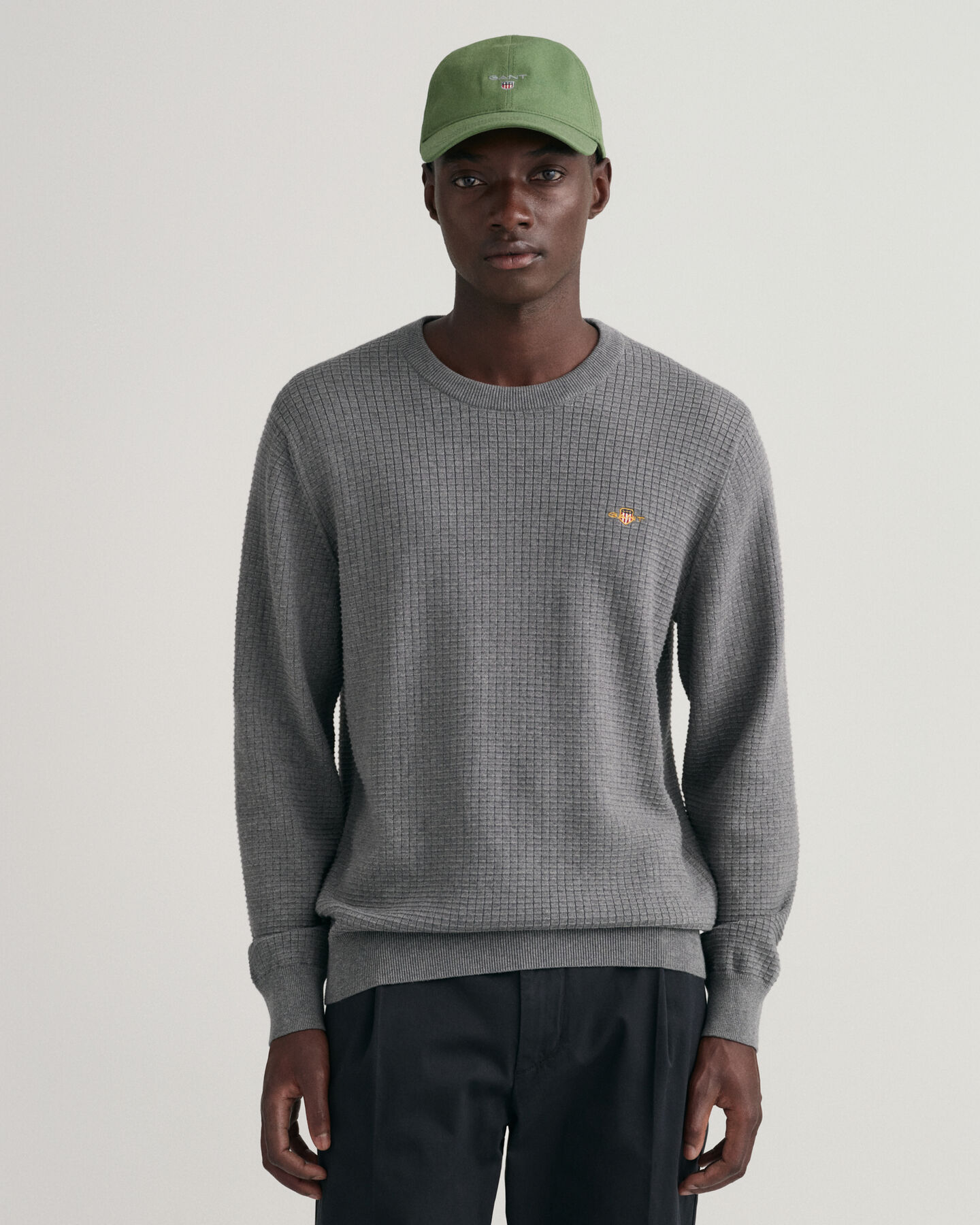 Jersey de cuello redondo y algod&oacute;n Texture