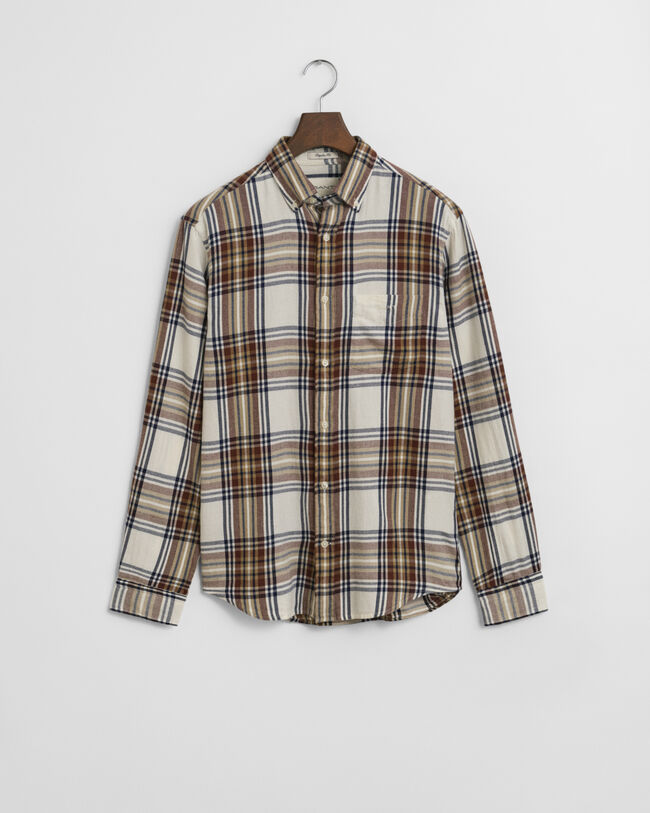 Camisa Regular Fit de franela Windblown a cuadros