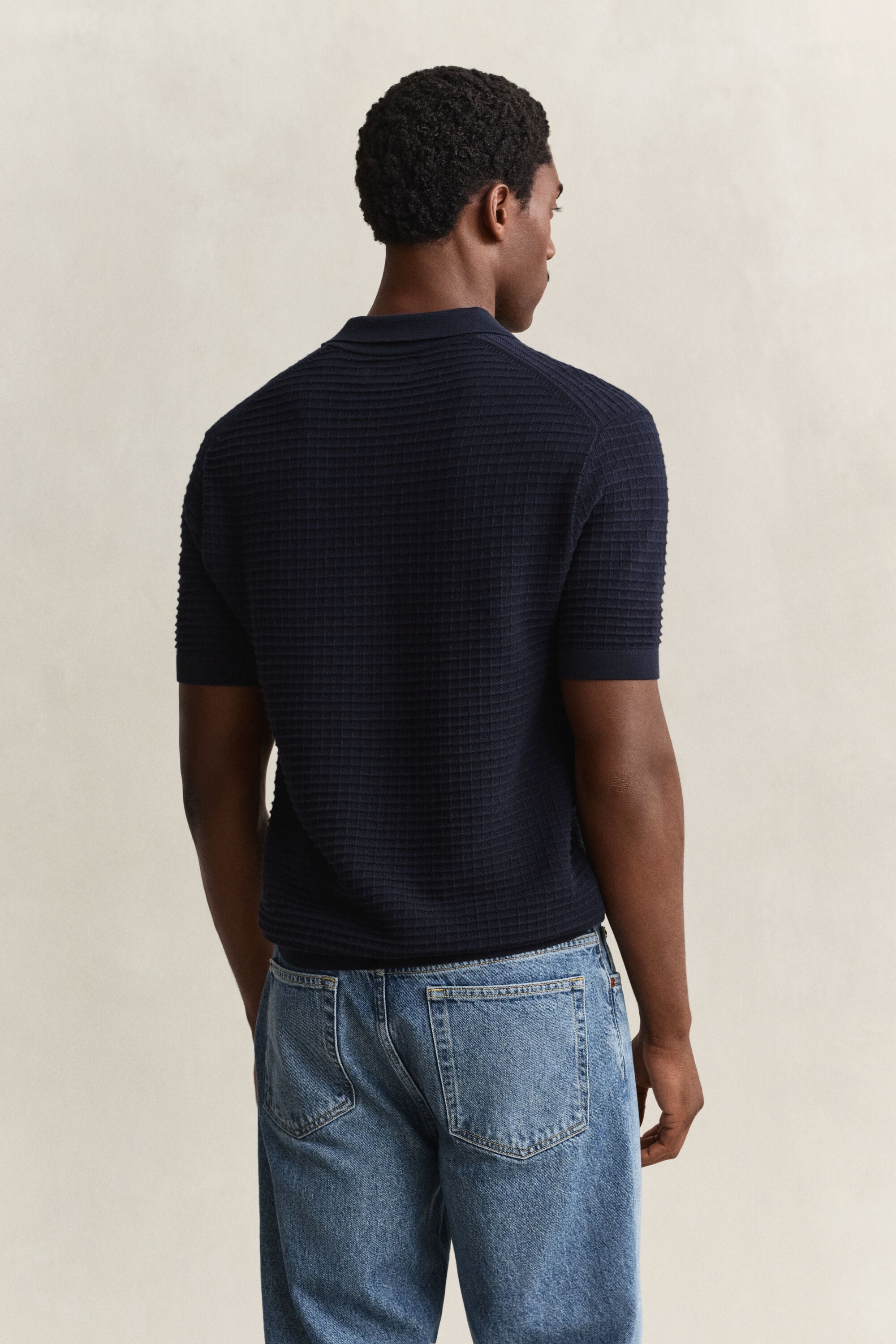 Jersey tipo polo con textura
