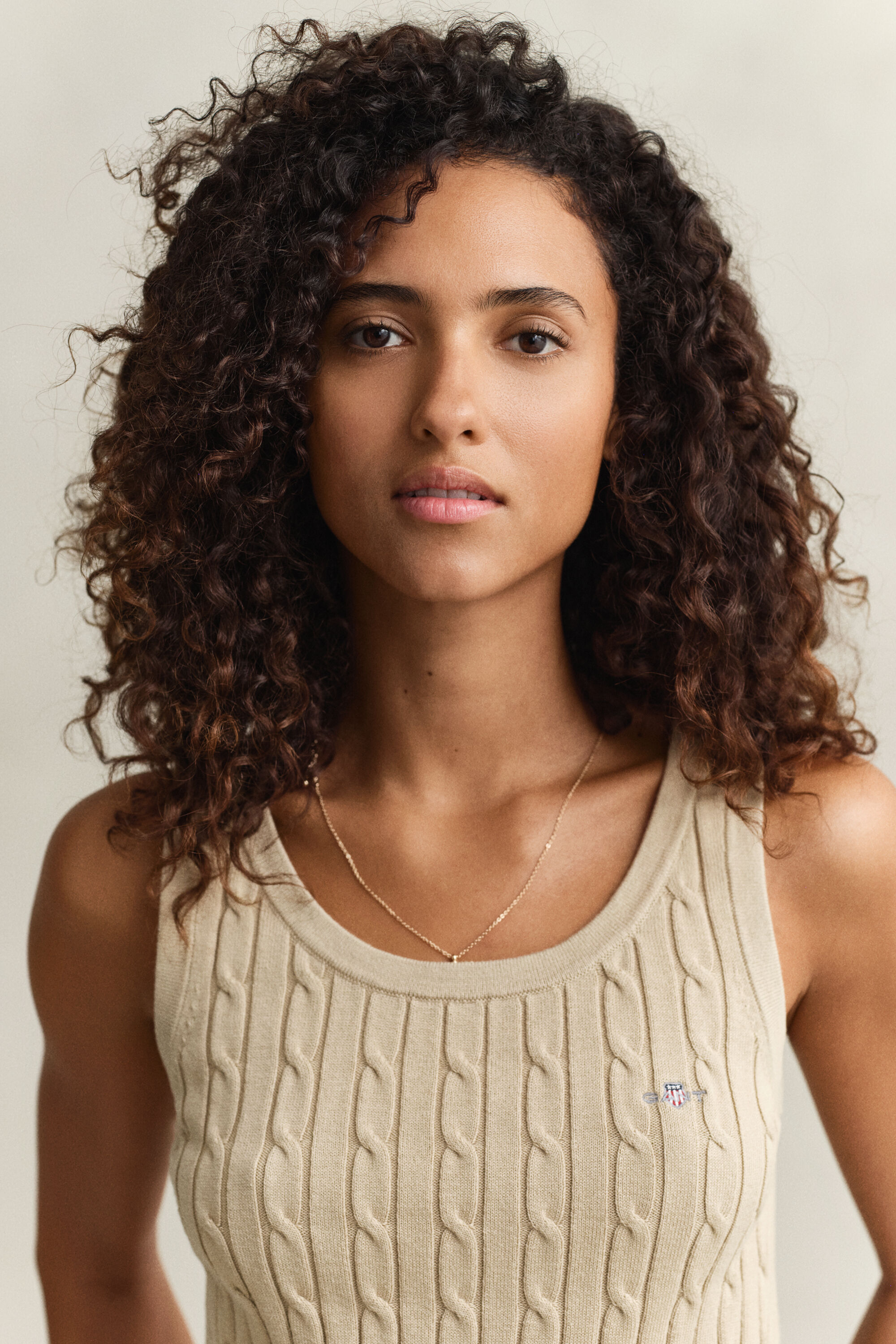 Camiseta sin mangas de punto de ochos