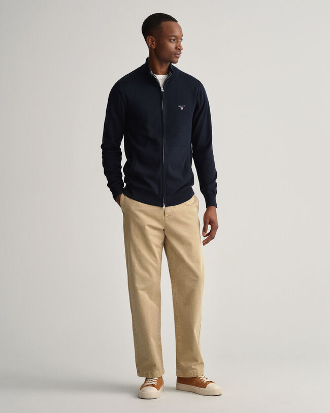 Cárdigan de algodón con cremallera Classic