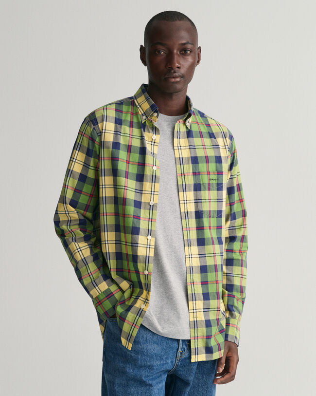 Camisa Regular Fit de popelina a cuadros de tama&ntilde;o grande