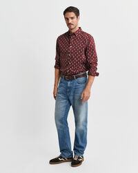 Camisa Regular Fit de sarga con estampado de cachemir