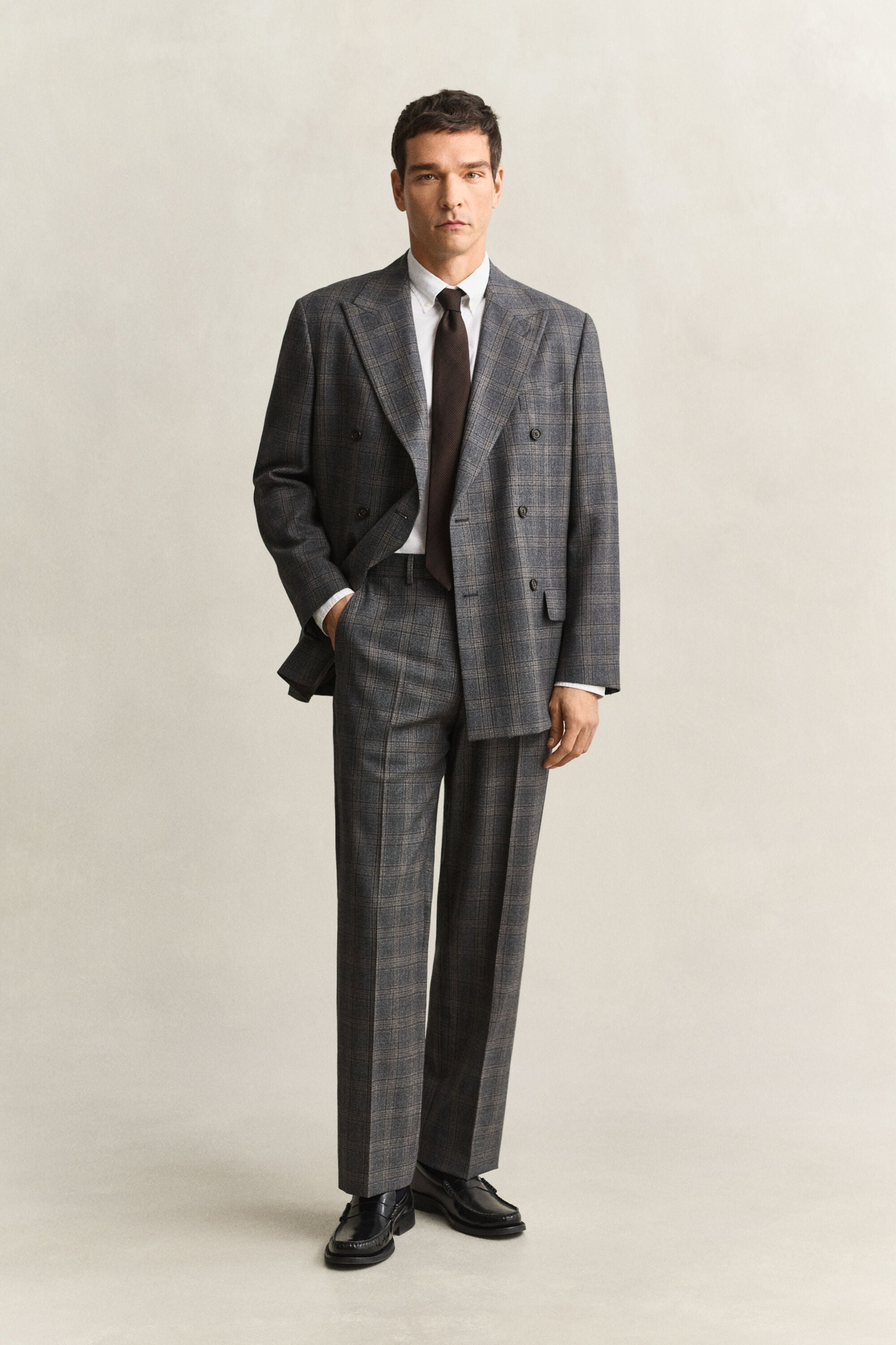 Pantalones de traje a cuadros Glen