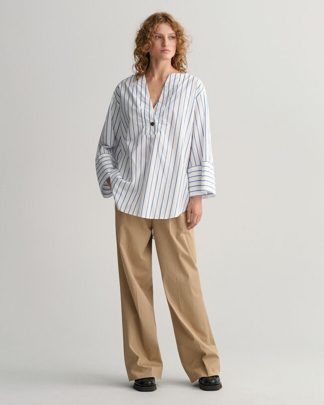 Camisa Relaxed Fit Popover a rayas