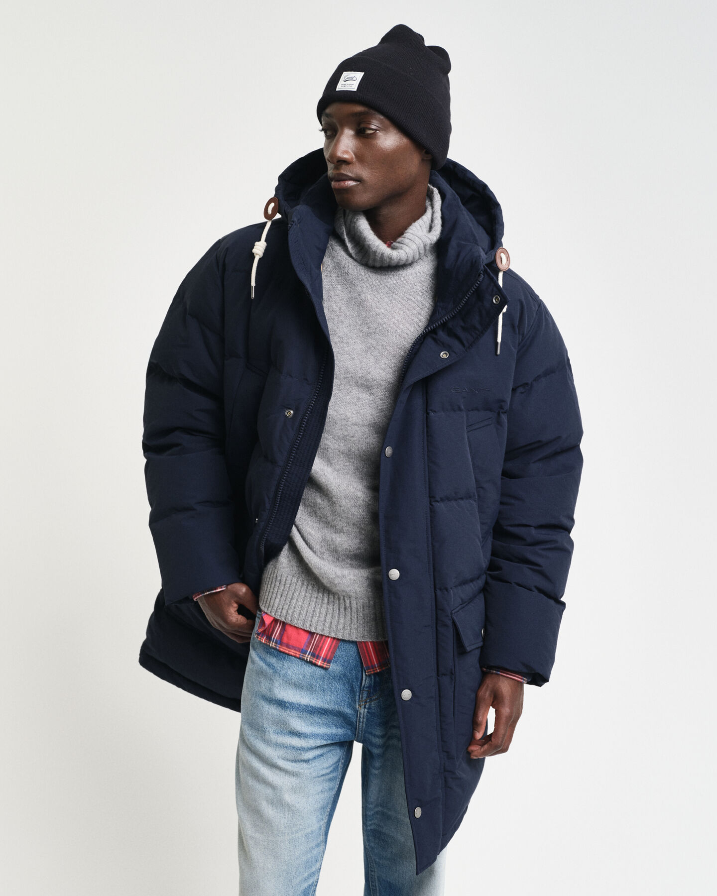 Chaqueta de plumón gruesa de largo medio