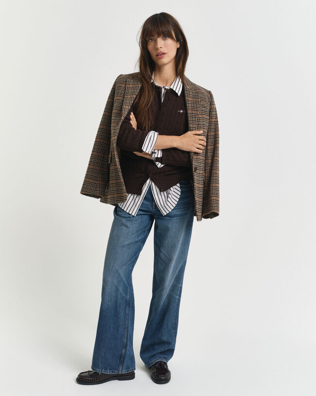 Cárdigan de punto de ochos en algodón elástico