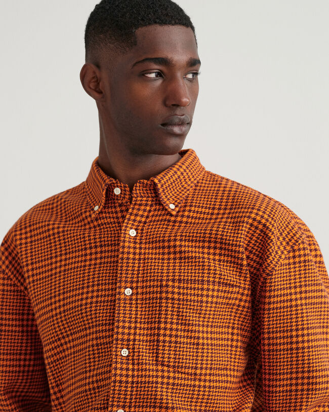 Camisa extragrande de algodón Houndstooth
