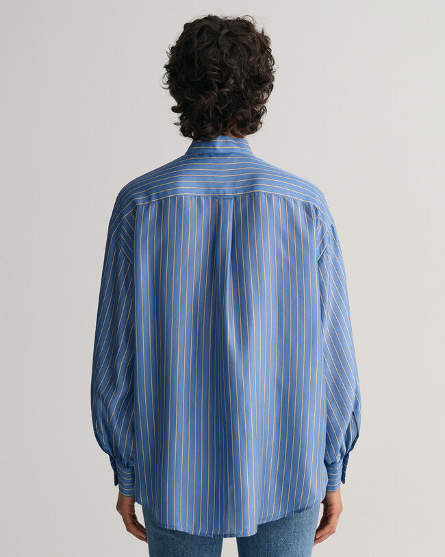 Blusa de seda a rayas con lazada