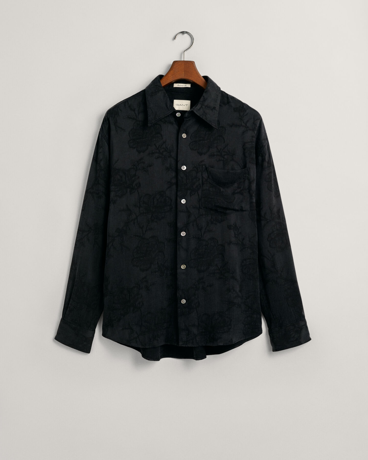 Camisa Relaxed Fit de jacquard en cupro y viscosa