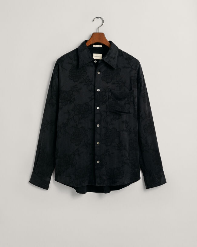 Camisa Relaxed Fit de jacquard en cupro y viscosa