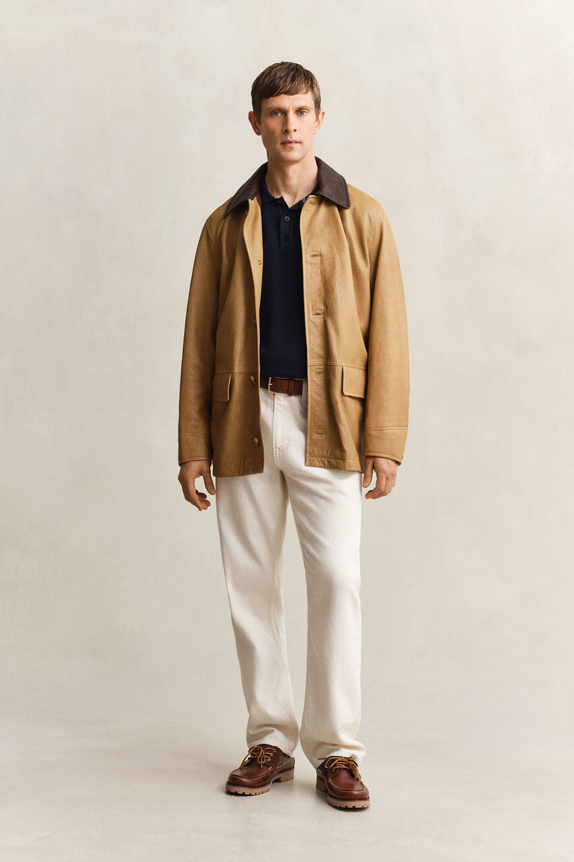 Jersey tipo polo de algodón Textured